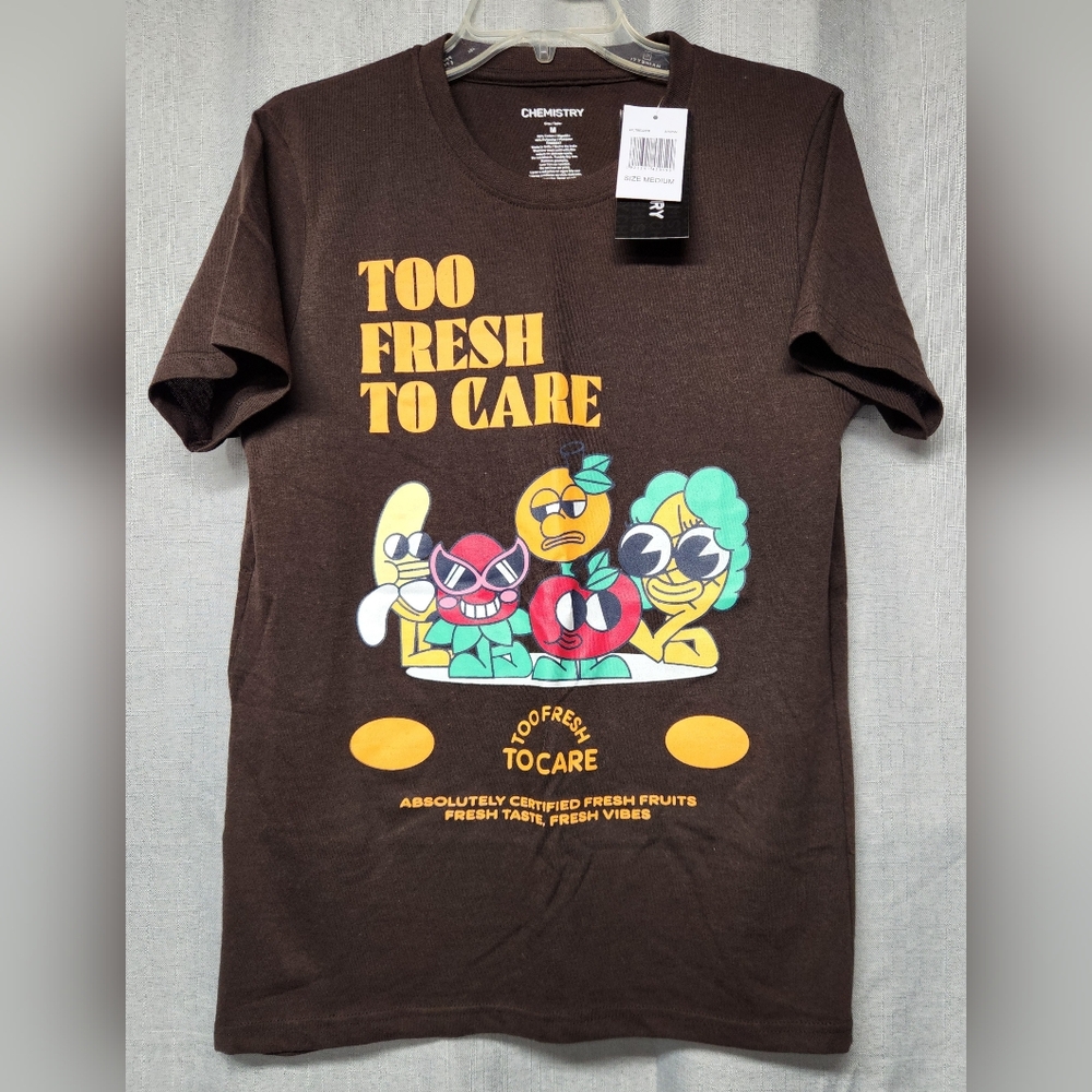 NWT CHEMISTRY Brown Short-Sleeve T-shirt Medium (unisex) - To Fresh To Care